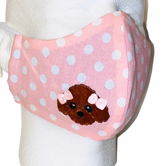 jennscollection Accessories - 100% Cotton 3 Layers Polka Dot Pink Facemask